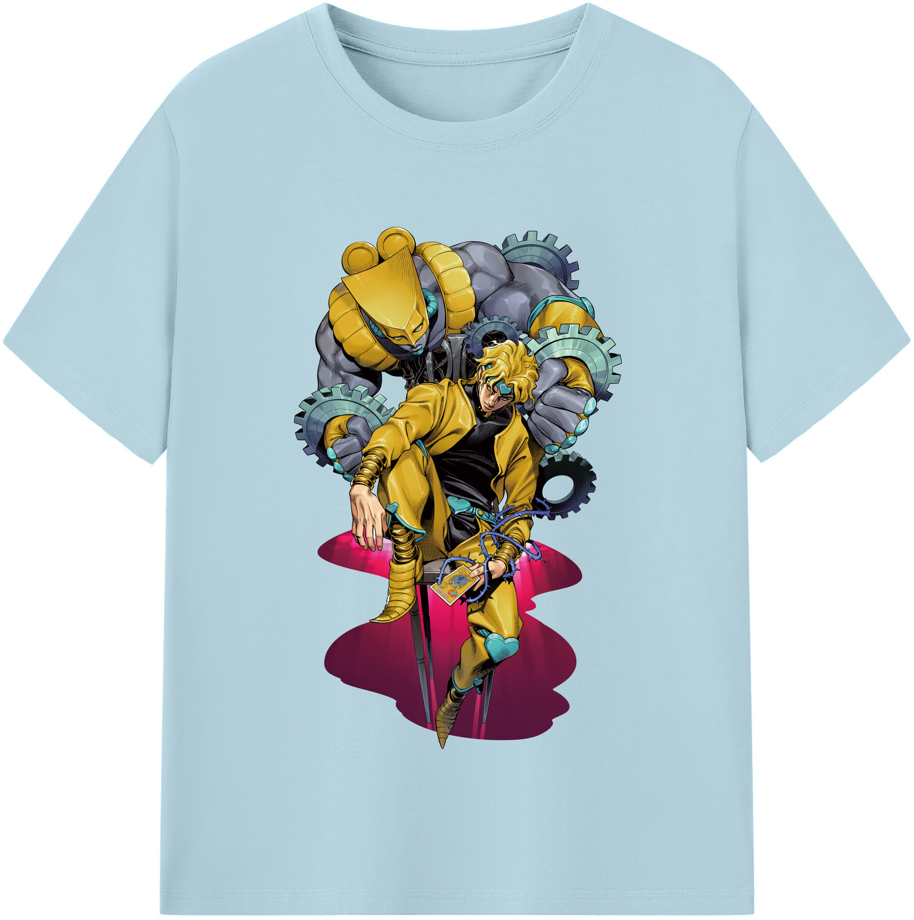 （画像用） ジョジョの奇妙な冒険 ディオ?ブランドー JoJo's Bizarre Adventure Dio Brando 綿100％半袖Tシャツ（フロントプリント）